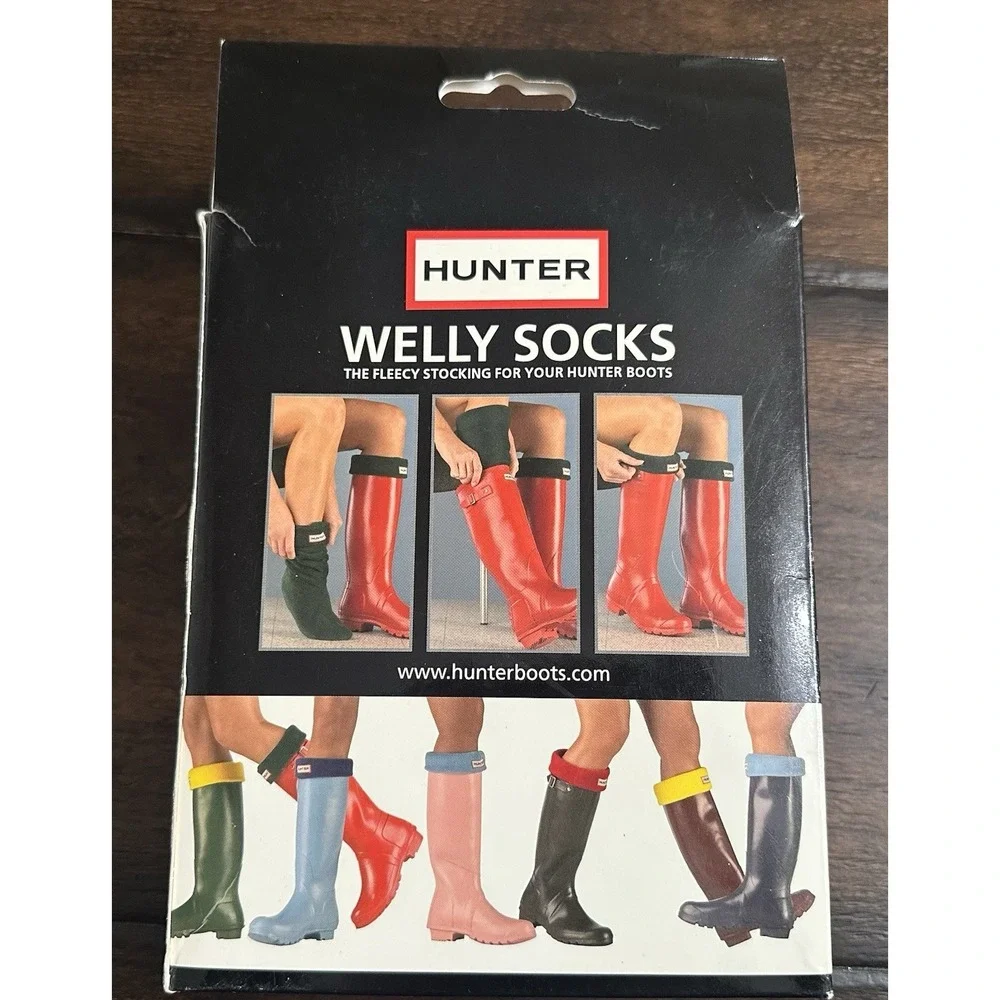 NEW Hunter Kids Original Boot Sock Charcoal‎ Welly Fleece 4-6 Unisex Cozy Socks